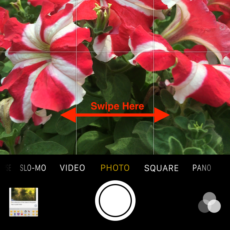 Swipe-on-viewfinder